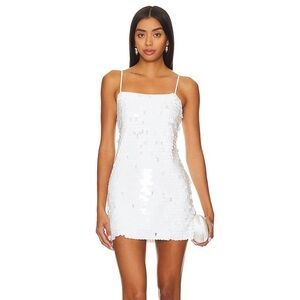 KARINA GRIMALDI Marilyn Sequin Mini Dress in White